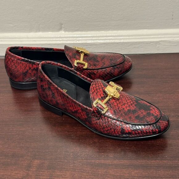 Roberto Cavalli snakeskin embossed horsebit leather slip-on loafer size EU 35 - Picture 8 of 15